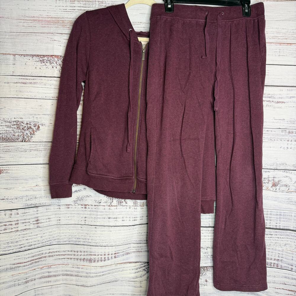 UGG Womens M L Burgundy Hoodie Sweatpants 2 Piece Lounge Set Tracksuit